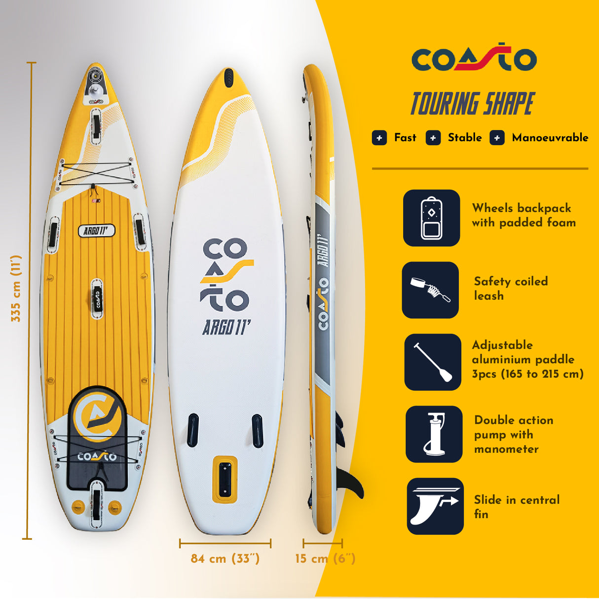 Tavola da SUP / PADDLEBOARD Coasto Argo 11' Sport Nauticocod. PB-CARG110B