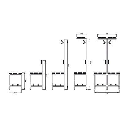 Panchina 1m Seduta Semplice Smontabile Art. S860-1S