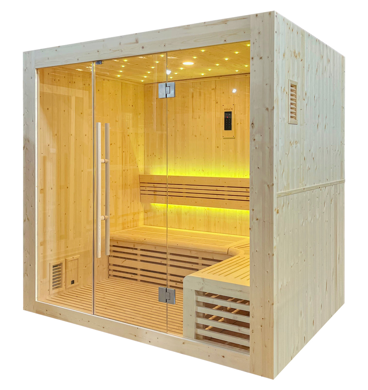 Sauna a vapore Finlandese mod. UTOPIA 4 posti Pacchetto completo 6kW stufa e pietre comprese  HL-UTA04PK  prezzo a richiesta