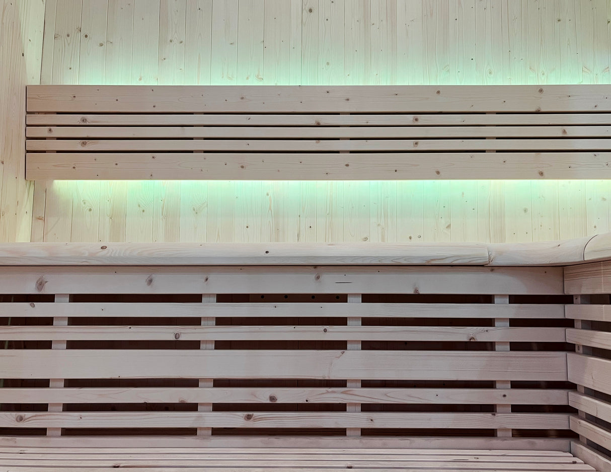 Sauna a vapore Finlandese mod. UTOPIA 4 posti Pacchetto completo 6kW stufa e pietre comprese  HL-UTA04PK  prezzo a richiesta