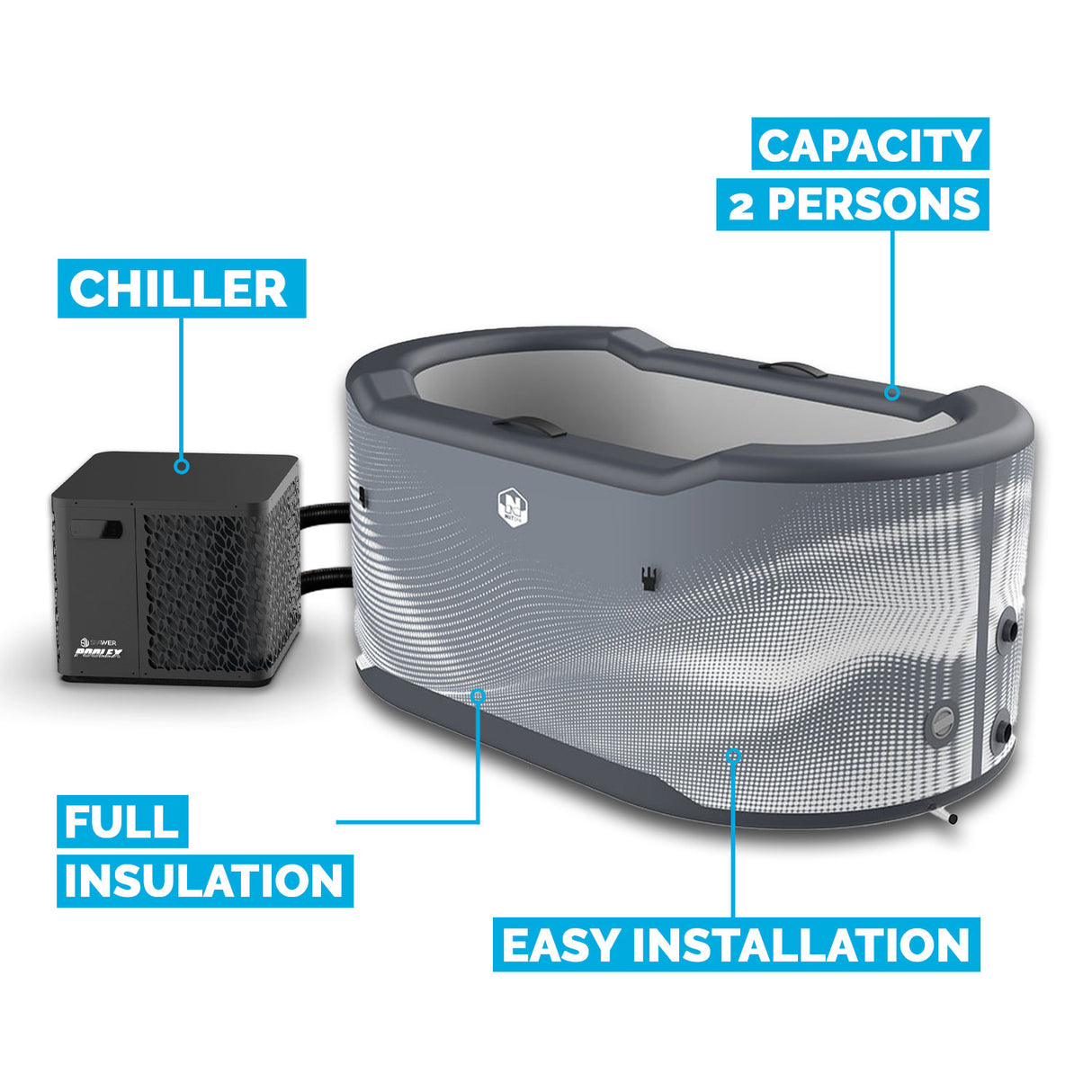 NetSpa Järvi Kit refrigerante per vasca di ghiaccio incluso 3-40°C  Wellness