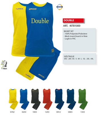 MUTA COMPLETA BASKET 12 PZ KIT DOUBLE LEGEA SPORTIKA