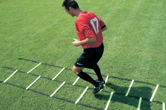 Scaletta Doppia Speed Ladder per allenamento calcio e Functiona Training  art.F749-I , con clip giunzione mt 6,12 riquadri