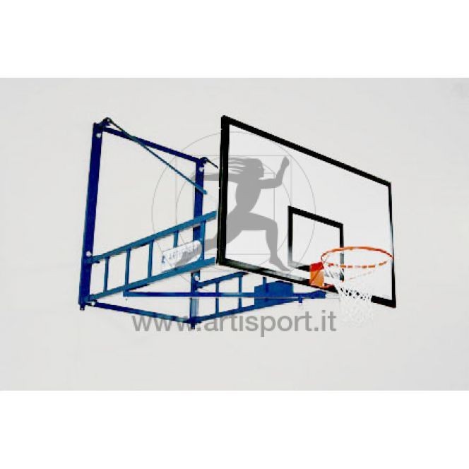 Impianto basket a parete Art. B653 girevole certificato F.I.B.A sbalzo 320 cm