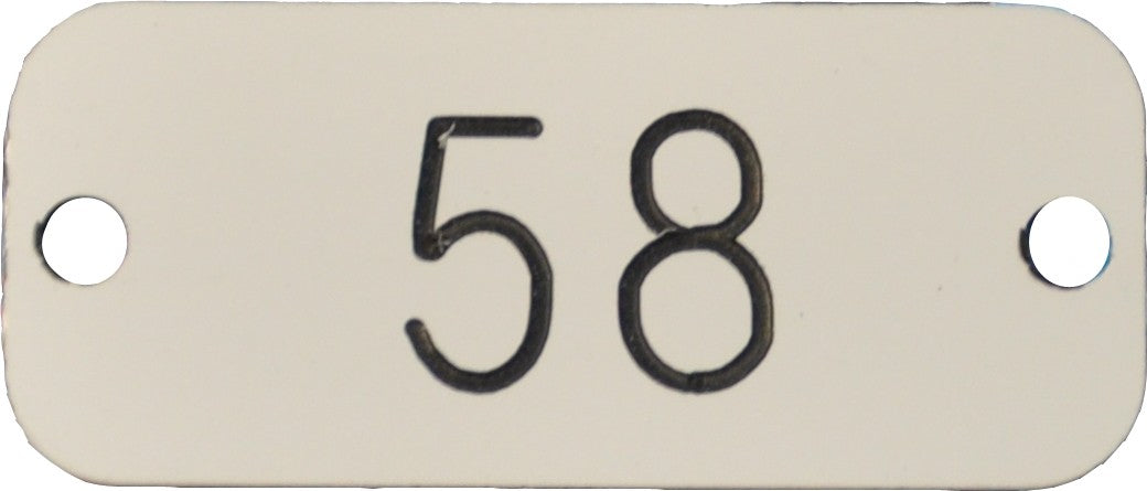 TARGHETTE IN ALLUMINIO NUMERATE PER SEDUTE OM dimensione 48x18 mm.