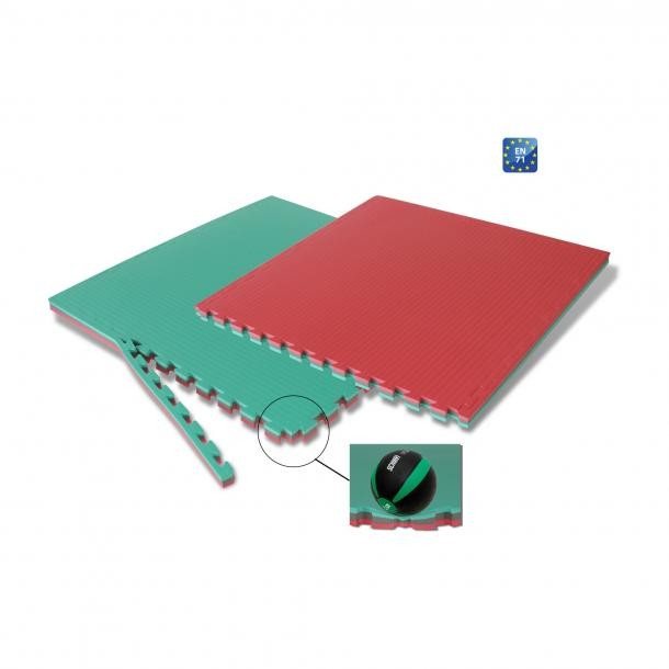 Tatami Judo Bicolore Rosso-Verde In Eva Art 3731F