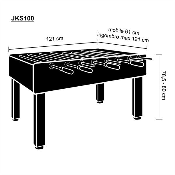 Calciobalilla Jkfitness Jks100 Serigrafato Aste Rientranti