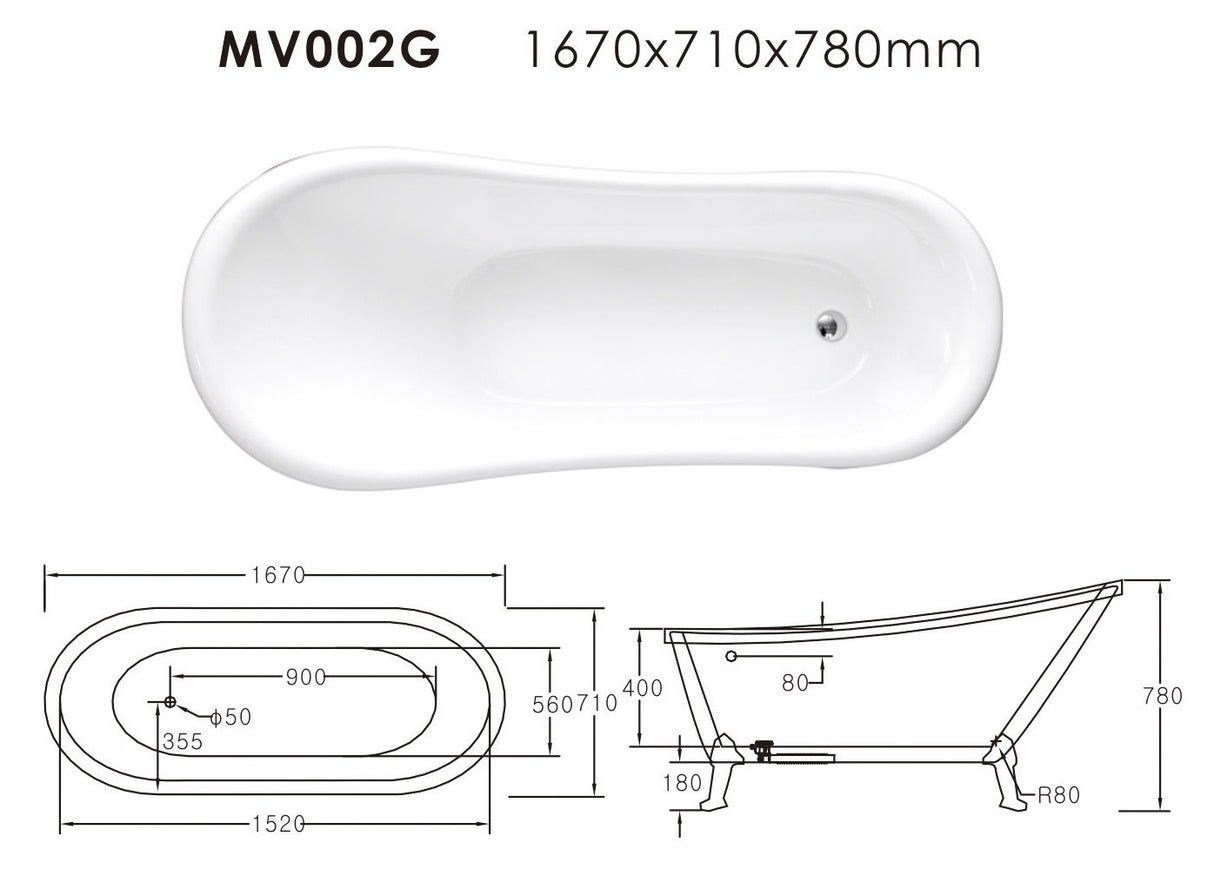 Vasca idromassaggio rettangolare massaggio rivitalizzante MV002G - FREESTANDING