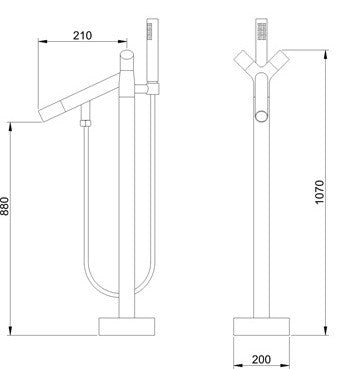 RUBINETTERIA PER VASCHE FREESTANDING misure: 170X20 cm GL02