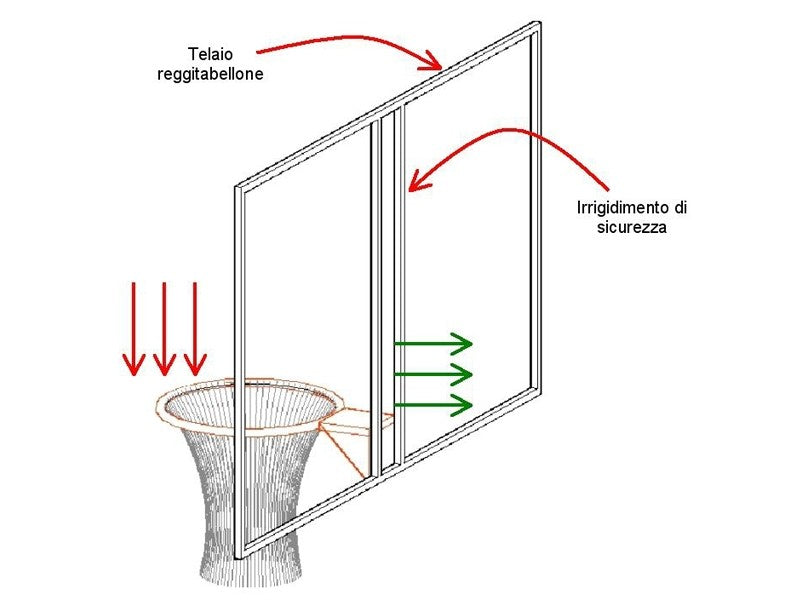 Telaio in acciaio per tabelloni basket Art 406190