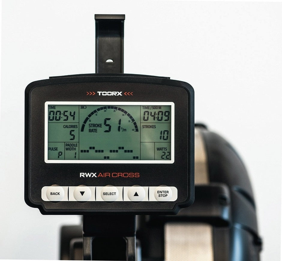 VOGATORE TOORX RWX AIR CROSS PROFESSIONALE HRC RICEVITORE FASCIA CARDIO. SISTEMA DI FRENAGGIO AD ARIA