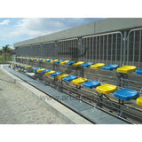 Tribuna fissa per esterno Art. C6 Posti a sedere 32 su  sedute scocca in PVC schienale basso