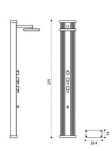 DOCCIA SOLARE IBRIDA FORMIDRA DADA PIU' 40Litri ANODIZZAZIONE INOSSIDABILE CON INSERTO IN LEGNO