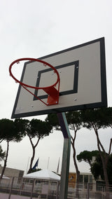 Mezzo impianto basket trasportabile Art B649-1 con tabellone per esterno