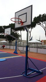 Mezzo impianto basket trasportabile Art B649-1 con tabellone per esterno