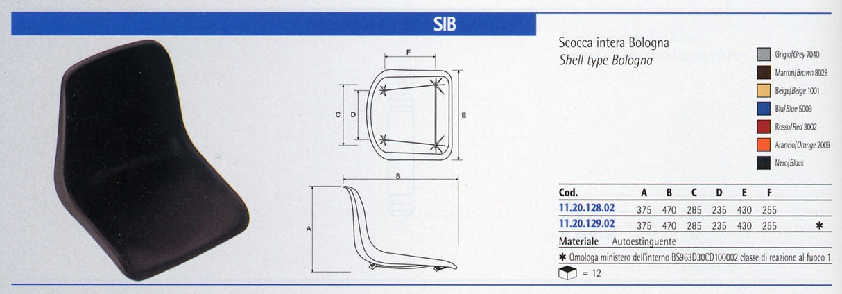 Scocca ricambio mod. Bologna per panchine staff tecnico allenatori ART. 62203  col. Rosso
