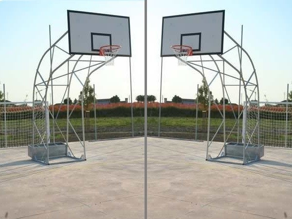 Impianto basket a traliccio trasportabile Art B650-1 corredato e completo di carrello x trasporto