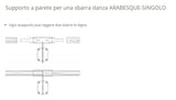 Supporto Sbarra Danza Arabesque Singolo Da Muro Dinamica Ballet Nero