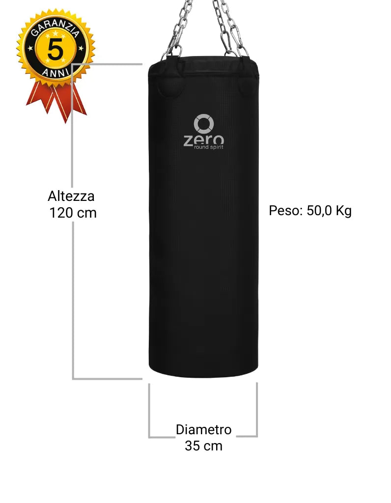 Sacco Boxe Plain 30/40/50/60 Kg da soffitto Ignifugo e Atossico