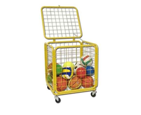 Gabbia porta palloni in acciaio verniciato mobile su ruote Art. S05652