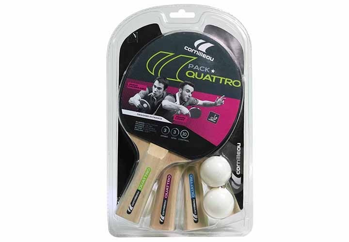 Set Sport Pack Quattro 1* ITTF  4 Racchette Cornilleau + 4 Palline