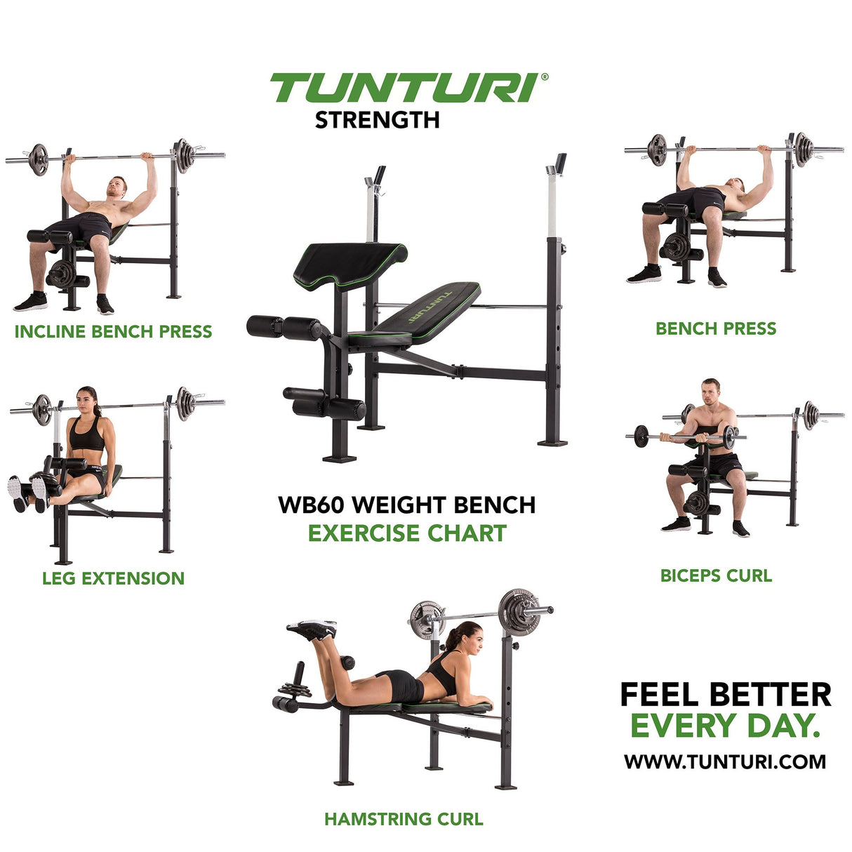 Panca Olimpica Tunturi WB60 Olympic Width Weight Bench Art.17TSWB6000