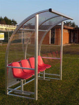 Panchina bordo campo modello "Strong", 2 MT, in alluminio e policarbonato compatto trasparente, posti 4 ART 6214