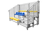 Tribuna fissa esterno struttura acciaio zincato S07658 sedute PP corridoi scale accesso esempio mis 9,20 a 3 file