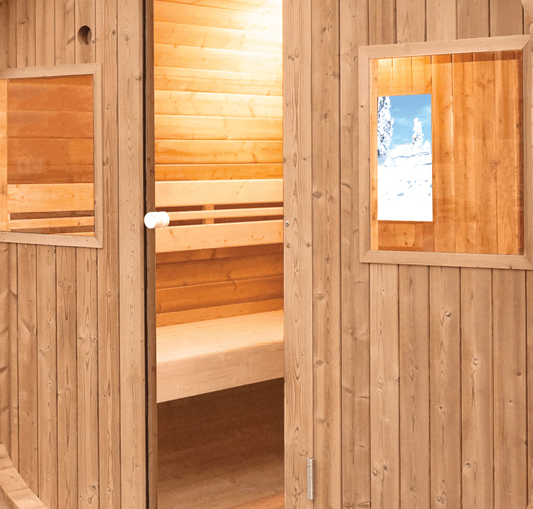 SAUNA ESTERNO BARREL CON IL TETTO-Tradizionale