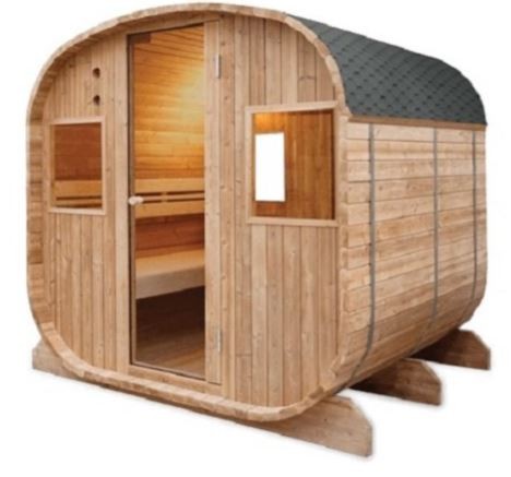 SAUNA ESTERNO BARREL CON IL TETTO-Tradizionale