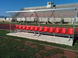 Panchina modello Standard da 4 mt in alluminio copertura in policarbonato trasparente ART.6252