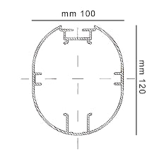 Bussole per impianto Pallavolo sez Ovoidale 95x110mm atre misure a richiesta la coppia