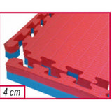 Tatami ad incastro 100X100X4 Con 4 bordi rosso blu Cod MAT04-100