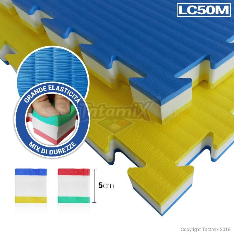 Tatami Multidiscipline LC50M Eva Espansa Blu-Giallo Quantità Minima Per La Vendita 6 Moduli