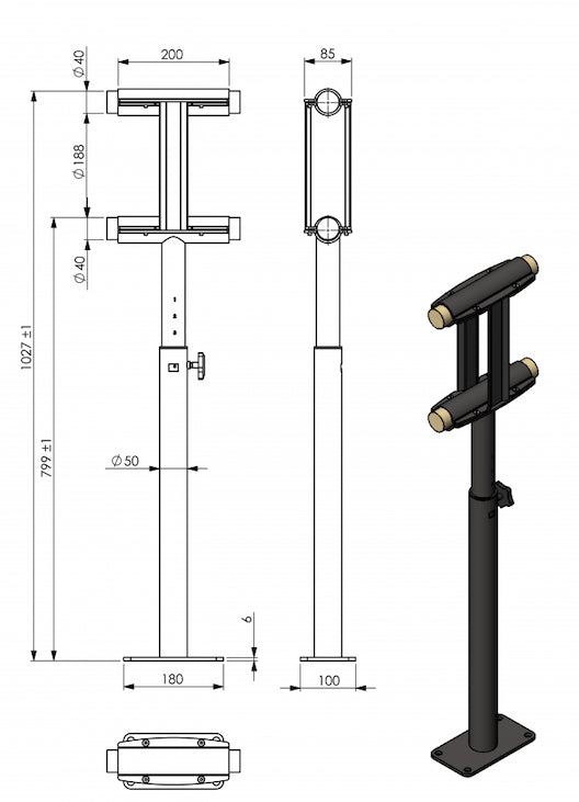 Supporto Danza Dinamica Ballet Giselle Fix Sbarra Fissa A Terra