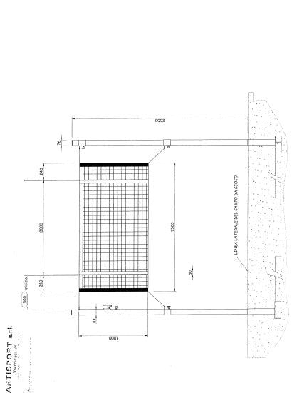 Impianto beach volley monotubolare in acciaio zincato mm 70 Art V709-T