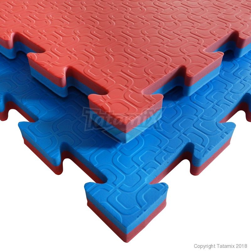 Tatami In Eva 100x100x2,5cm OTK25J Ottagono Approvato WT Rosso-blu Kit 8 Pezzi