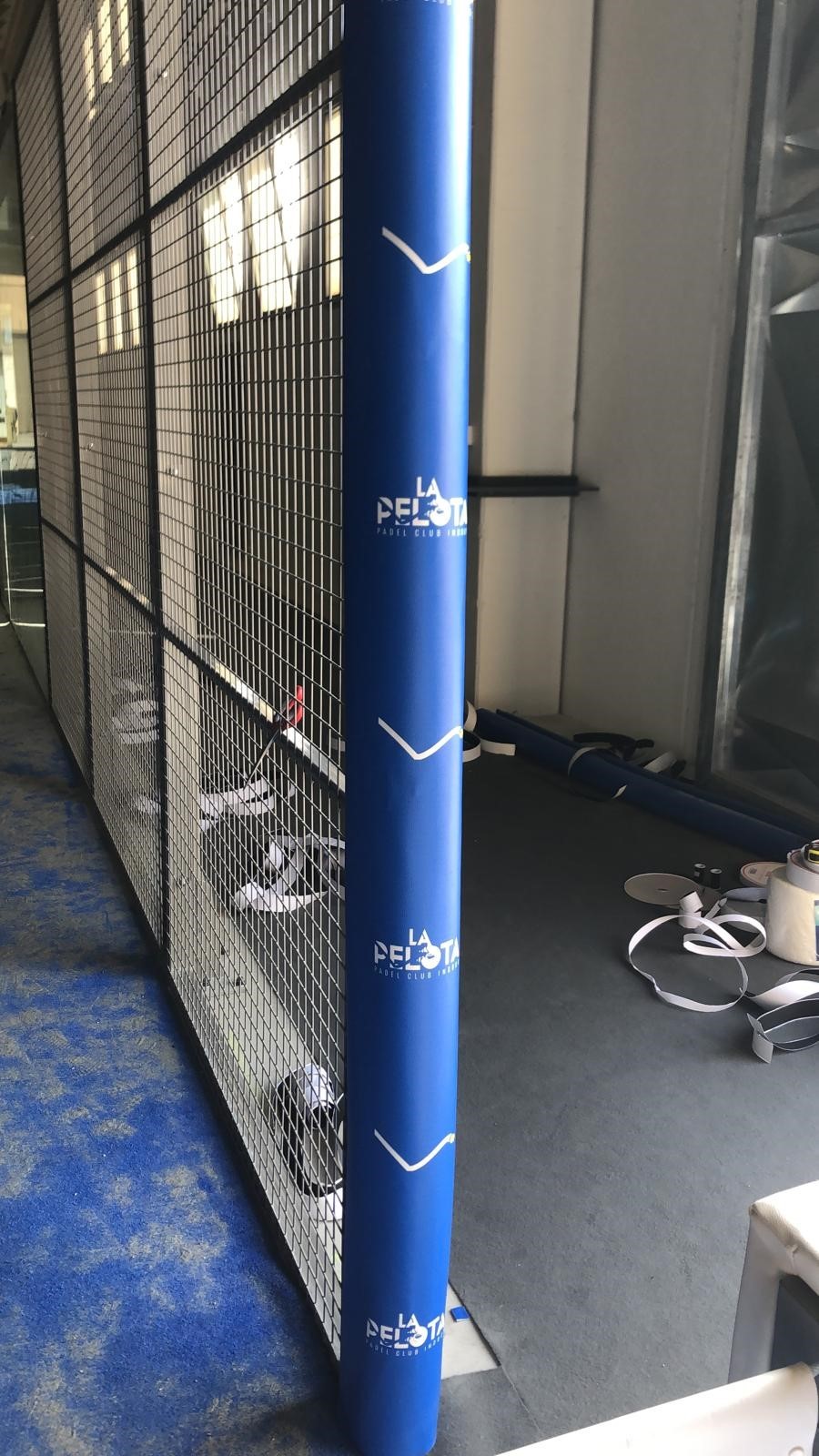 Protezioni porta ingresso campi Padel Antinfortunistiche tonde mod Pelota costo cadauno sagomate