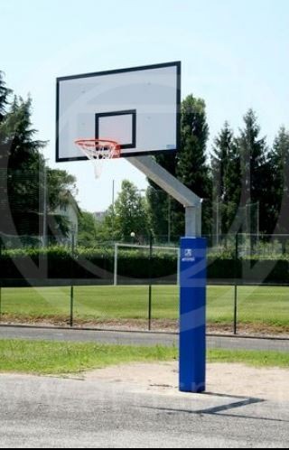 Impianto basket monotubolare Art. B654 rinforzato con piastra sbalzo da 165cm