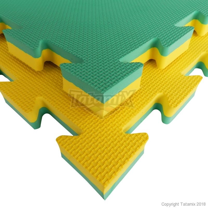 Tatami Eva Espansa LC25X Bicolore Giallo-Verde 100x100x2,5cm