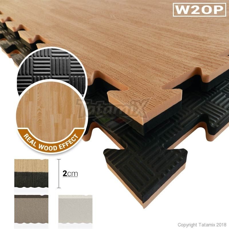 Tatami Eva Effetto Simil Legno 100x100x2cm Marrone-Nero W20P-LM Quantità Minima Per La Vendita 6 Moduli