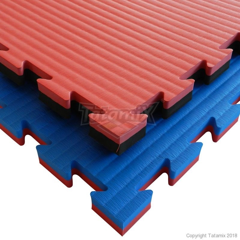 Tatami Ad Incastro JJ30J Eccellent Eva 100x100x3cm Nero-Rosso Quantità Minima Per La Vendita 6 Moduli