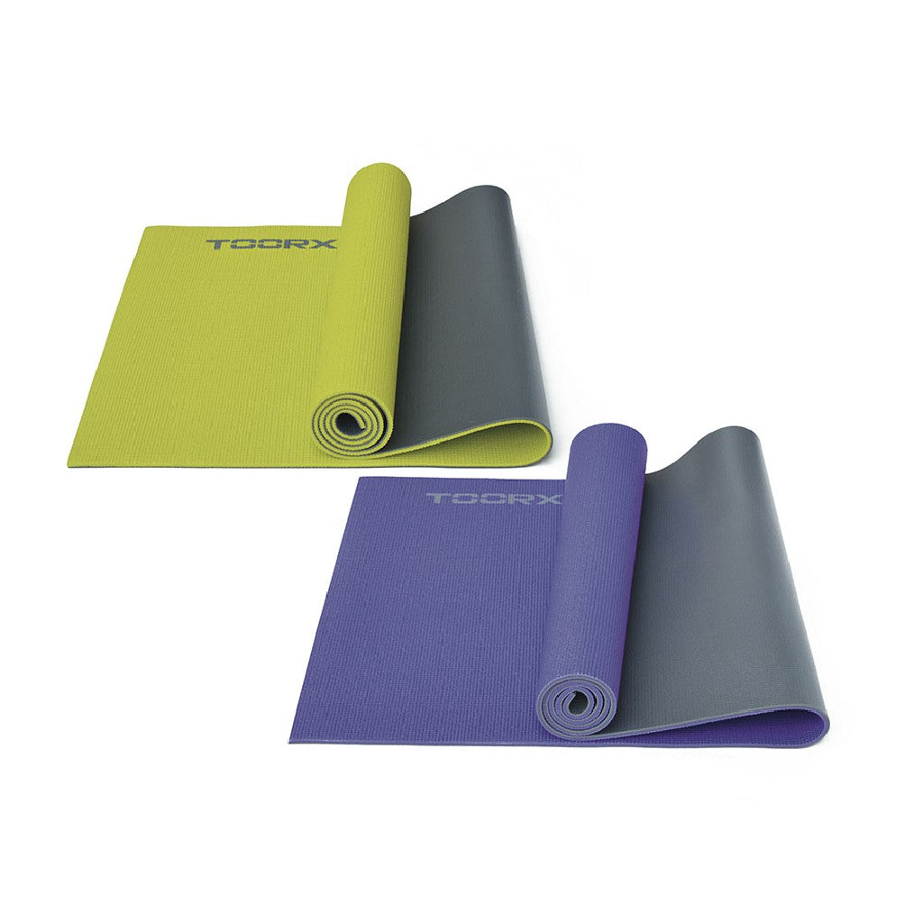 Materassino per yoga superficie antiscivolo Verde-Grigio Toorx cod MAT-176 BICOLORE
