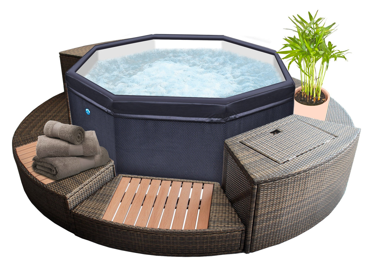 Spa idromassaggio octopus centro benessere 4-6 posti accessori e mobili compresi set da 5 pz
