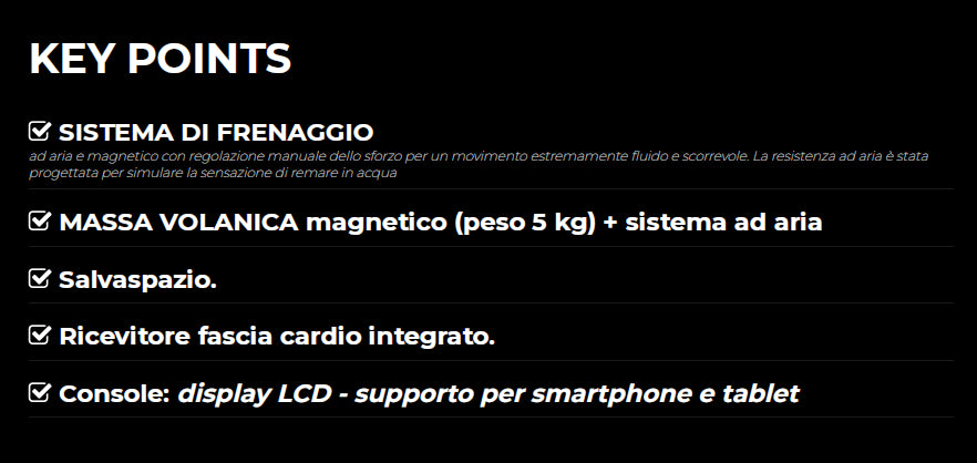 Vogatore RWX-200 magnetico e resistenza ad aria con ricevitore wireless