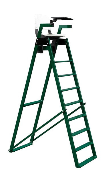 Sedia in alluminio per arbitro tennis, completa di scocca di seduta chiudibile e leggio ribaltabile S04905