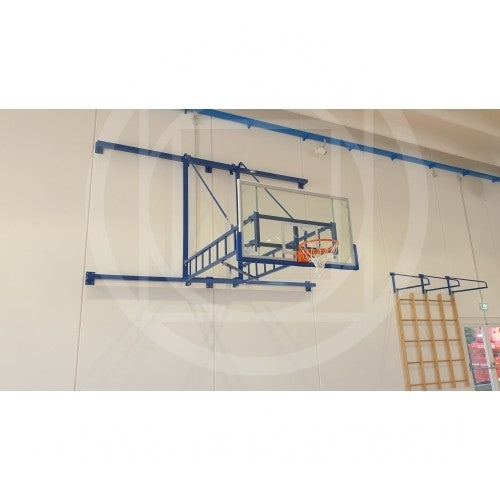 Impianto basket a parete Art. B653 girevole certificato F.I.B.A sbalzo 320 cm