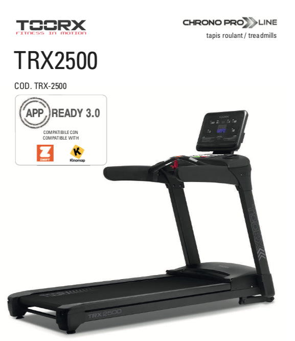 Tapis Roulant TRX-2500 HRC APP Ready 3.0 motore AC fascia cardio inclusa