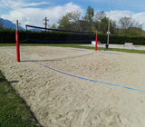 Impianto Beach Volley in acciaio bussola tridimensionale, adatto anche per il beach-tennis, dotato di 6 pali in legno Art 5501