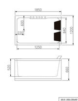 VASCA IDROMASSAGGIO A051 cm. 185x120x66